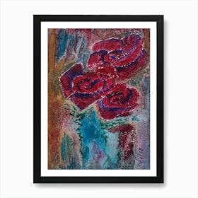 Beautiful Nature with Red Roses Art Print