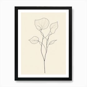 Line Drawing Of A Flower 2 Art Print