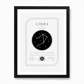 Libra Zodiac Sign Art Print