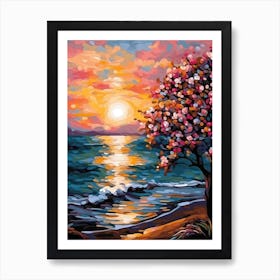 Sunset At The Beach 13 Art Print