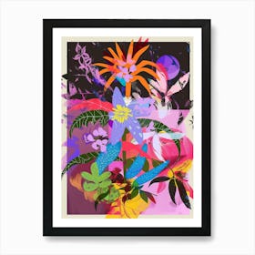 Edelweiss 2 Neon Flower Collage Art Print