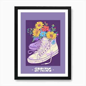 Spring Poster Retro Sneakers With Flowers 90s 6 Art Print
