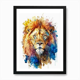 Lion Water Color Art Print