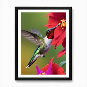 Male Ruby Throated Hummingbird-Reimagined 20 Art Print