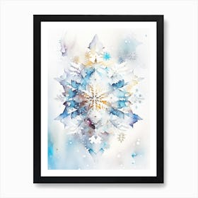 Symmetry, Snowflakes, Storybook Watercolours 1 Art Print
