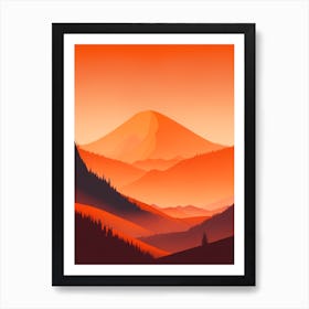 Misty Mountains Vertical Background In Orange Tone 13 Art Print