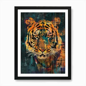 Kitsch Tiger Collage 2 Art Print