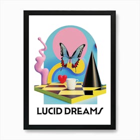 Lucid Dreams Graphic Wall Art 3d Vintage Unique Eclectic Art Print