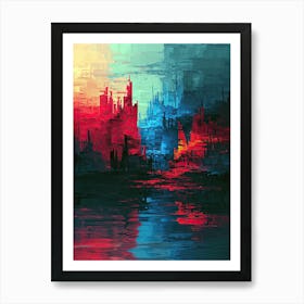 Abstract City | Pixel Art Series Art Print