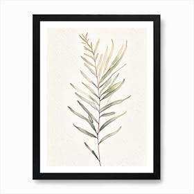 Sagebrush Leaf Minimalist Watercolour Affiche