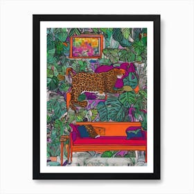 Leopard In The Living Jungle Art Print