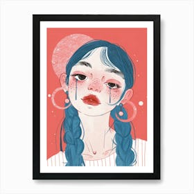 Girl With Blue Hair 19 Art Print