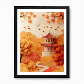 Beautiful Landscape Paper Craft Style 19 Art Print