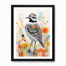 Bird Painting Collage Grey Plover 2 Art Print