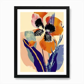 Colourful Flower Illustration Wild Pansy 3 Art Print