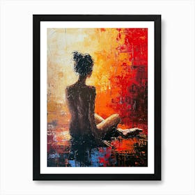 Nude, Oil, Minimalism Art Print