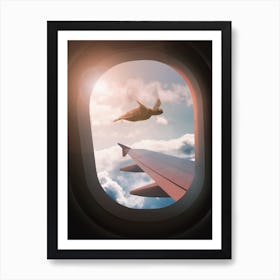 Flying Sea Turtle Art Print