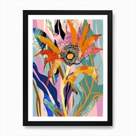 Colourful Flower Illustration Sunflower 4 Art Print