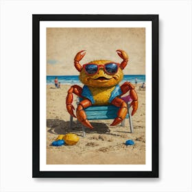 Crab At The Beach Art Print