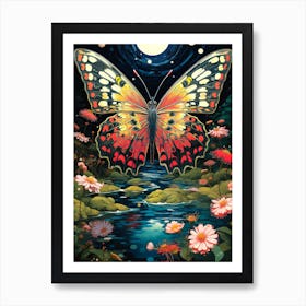 Butterfly In The Night Art Print