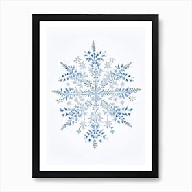 Intricate, Snowflakes, Pencil Illustration 4 Art Print