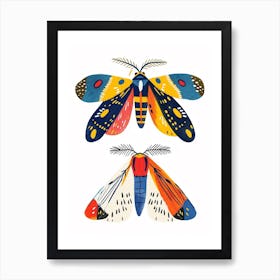 Colourful Insect Illustration Moth 54 Art Print