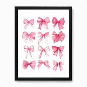 Watercolor Bows 1 Art Print