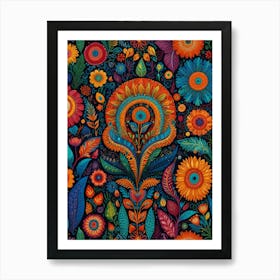 Colorful Floral Pattern 2 Art Print