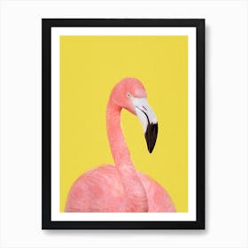 Flamingo In Yellow Art Print