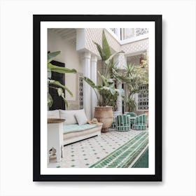 Tropical Riad In Marrakech Art Print