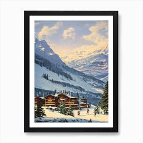 La Parva, Chile Ski Resort Vintage Landscape 1 Skiing Poster Art Print