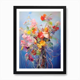 Abstract Flower Painting Lantana 1 Art Print