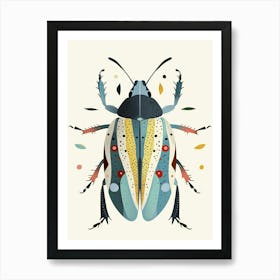 Colourful Insect Illustration Flea Beetle 15 Art Print
