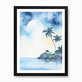 Watercolour Of Anse Lazio   Praslin Island Seychelles0 Art Print