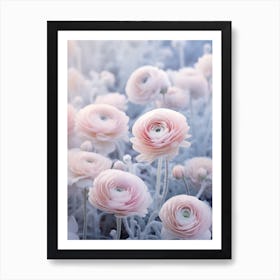 Frosty Botanical Ranunculus 1 Art Print