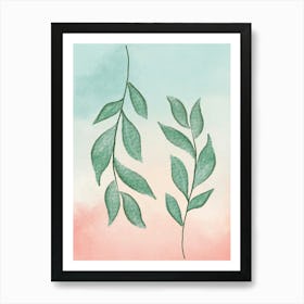 Watercolor Leaves Art Print