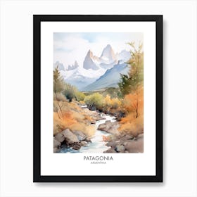 Patagonia Argentina Watercolour Travel Poster 1 Art Print