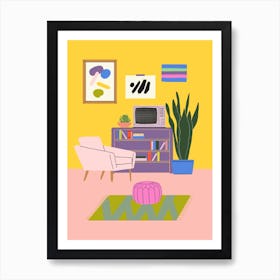 Yellow Mid Century Art Print