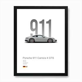 911 Carrera 4 Gts Porsche Art Print