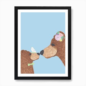 Mama Bear And Boy Cub Art Print