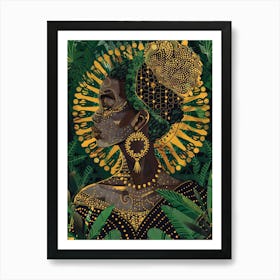 African Woman In The Jungle 3 Art Print
