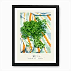 Marche Aux Legumes Dill Summer Illustration 3 Art Print