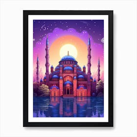 Hagia Sophia Ayasofya Pixel Art 6 Art Print