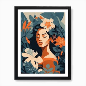 Bloom Body Woman Boho Illustration 8 Art Print