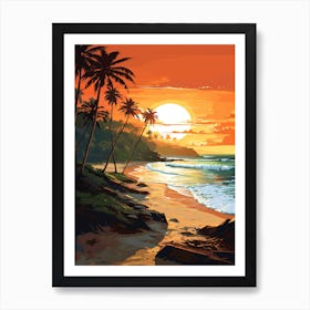 A Vibrant Painting Of El Yunque Beach Puerto Rico 4 Art Print