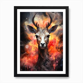 Deer Colorful Art Print