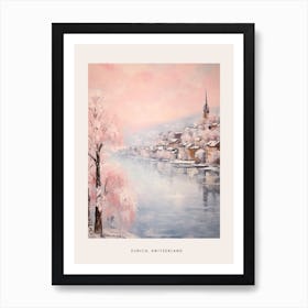 Dreamy Winter Painting Poster Zurich Switzerland 5 Art Print