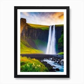 Suðurárfoss, Iceland Majestic, Beautiful & Classic (2) Art Print