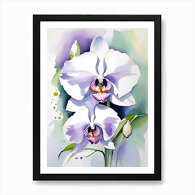 Orchids Watercolor Painting Art Print