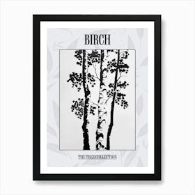 Birch Tree Simple Geometric Nature Stencil 1 Poster Art Print